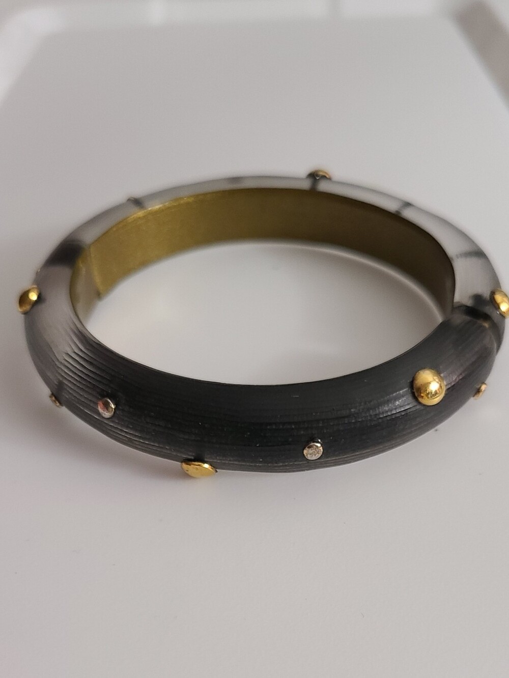 Alexis Bittar Studded Bracelet Signed Estate Jewelry Designer Lucite